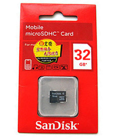 SanDisk 32GB microSDHC Memory Card (Bulk Package)